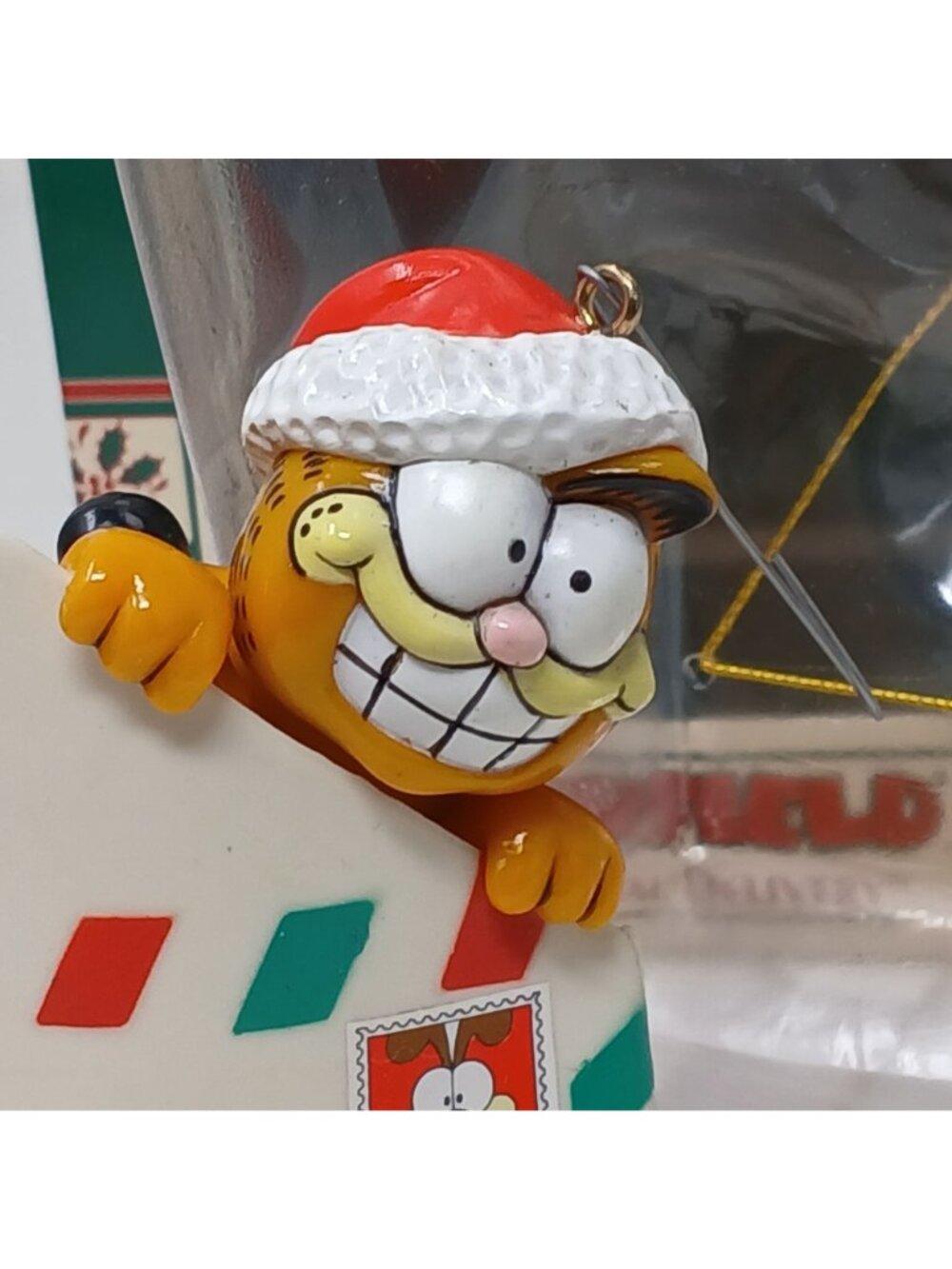 Garfield Special Delivery Christmas Ornament By Enesco Treasury 1981 W/Box #GS-8 - Picture 9 of 12